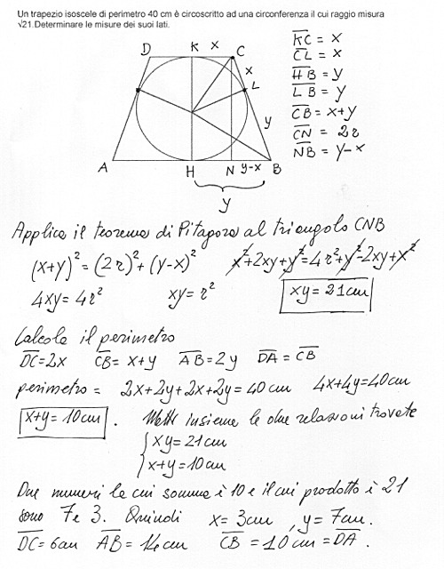 Trapezio Isoscele Circoscritto A Una Circonferenza