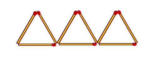 Triangolo equilatero coi fiammiferi