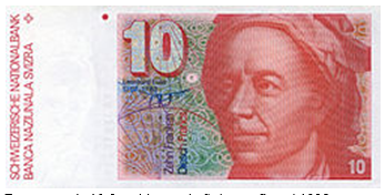 Banconota da 10 franchi usata in Svizzera fino al 1995 Banconota da 10 franchi usata in Svizzera fino al 1995