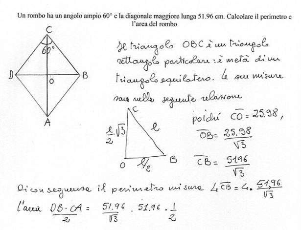 Come Trovare La Diagonale Di Un Rombo Con Il Perimetro